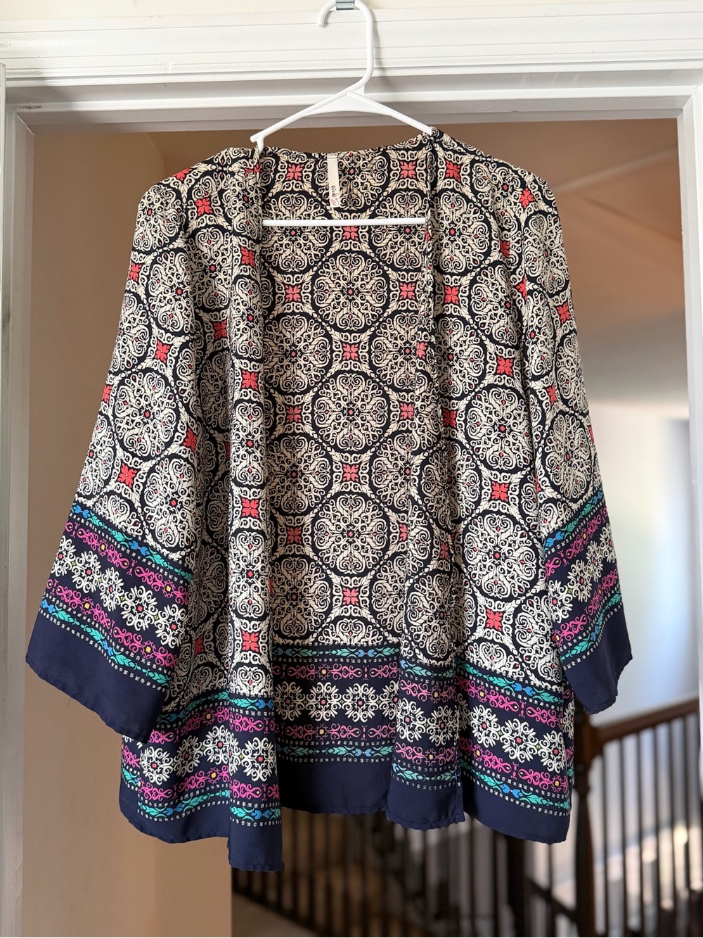 Event by eShakti Boho Printed Kimono Cardigan Open Front Coverup.